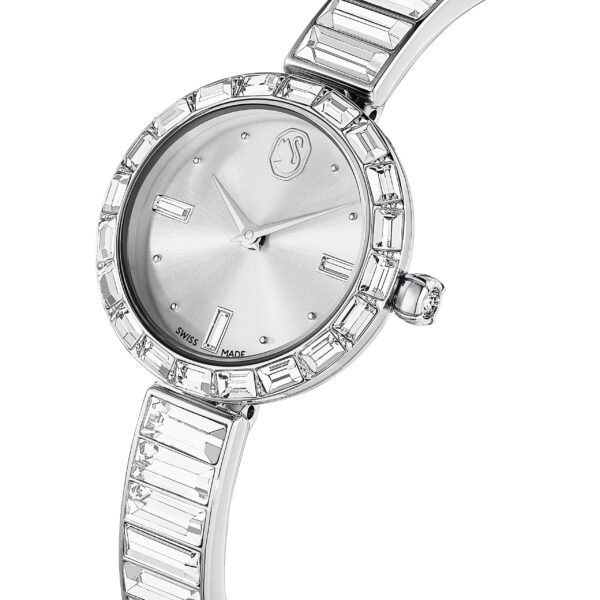 Swarovski Matrix Bangle watch, Swiss Made, Crystal bracelet, Silver tone, Stainless Steel - Image 6