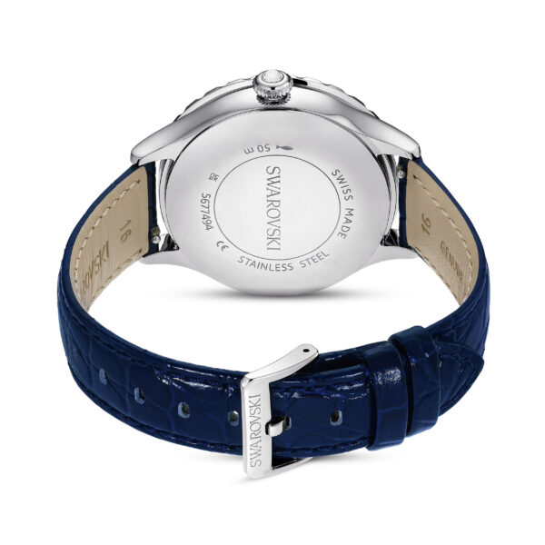 Swarovski Octea Moon watch, Swiss Made, Moon, Leather strap, Blue, Stainless steel - Image 3