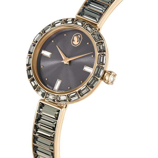 Swarovski Matrix Bangle watch, Swiss Made, Crystal bracelet, Gray, Rose gold-tone finish - Image 4