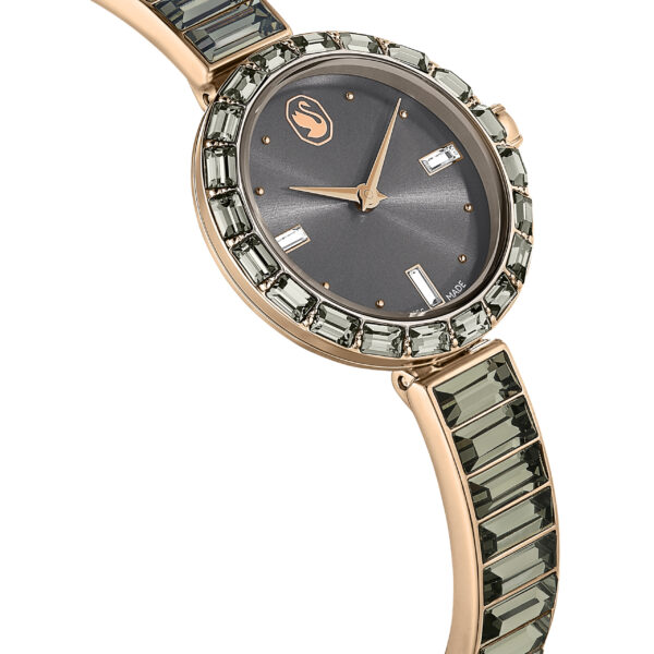 Swarovski Matrix Bangle watch, Swiss Made, Crystal bracelet, Gray, Rose gold-tone finish - Image 6