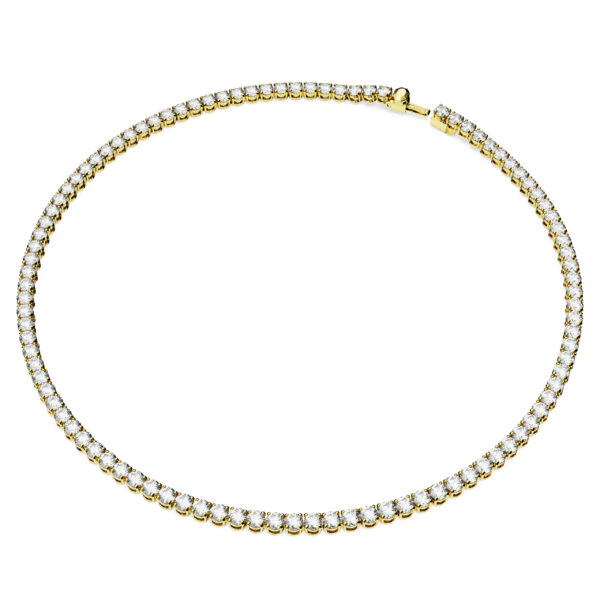 Swarovski Matrix Tennis necklace, Round cut, White, Gold-tone plated - Image 2