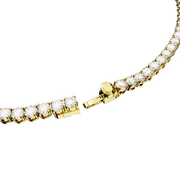 Swarovski Matrix Tennis necklace, Round cut, White, Gold-tone plated - Image 3