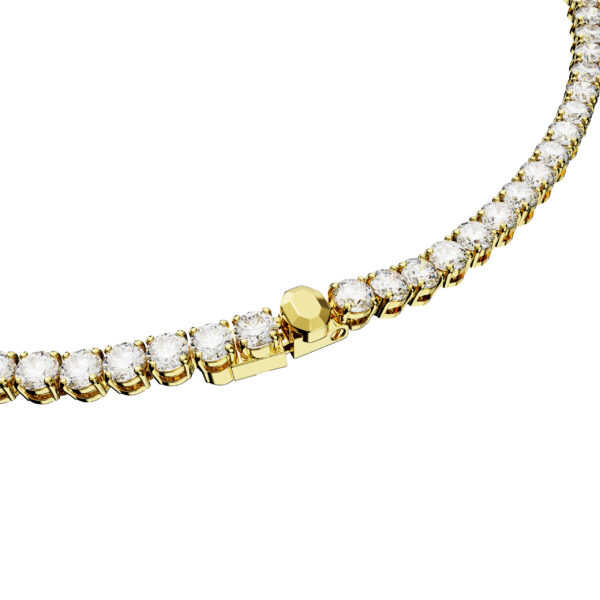 Swarovski Matrix Tennis necklace, Round cut, White, Gold-tone plated - Image 4