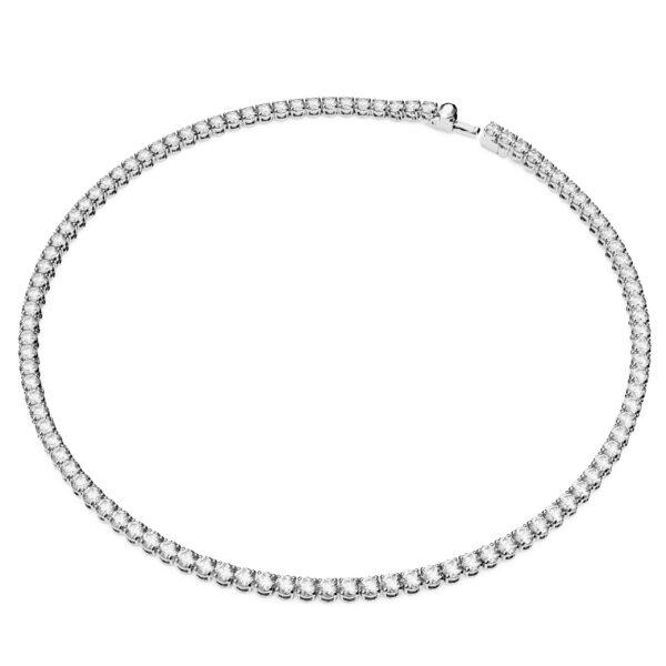 Swarovski Matrix Tennis necklace, Round cut, White, Rhodium plated - Image 2