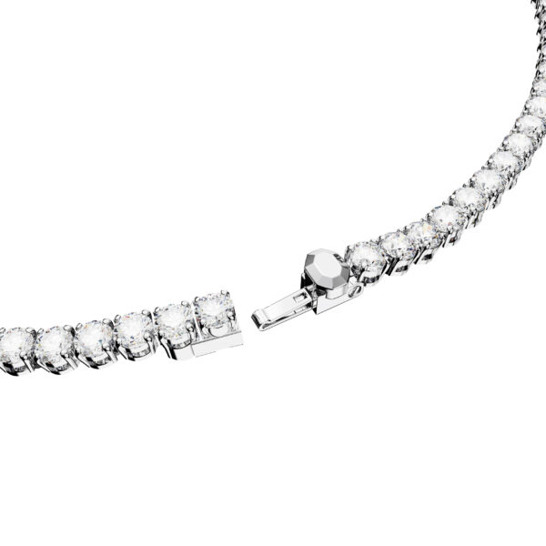 Swarovski Matrix Tennis necklace, Round cut, White, Rhodium plated - Image 4