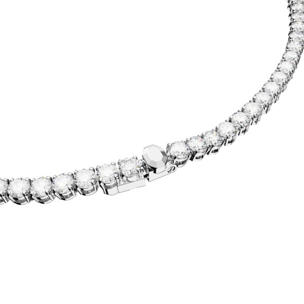 Swarovski Matrix Tennis necklace, Round cut, White, Rhodium plated - Image 3