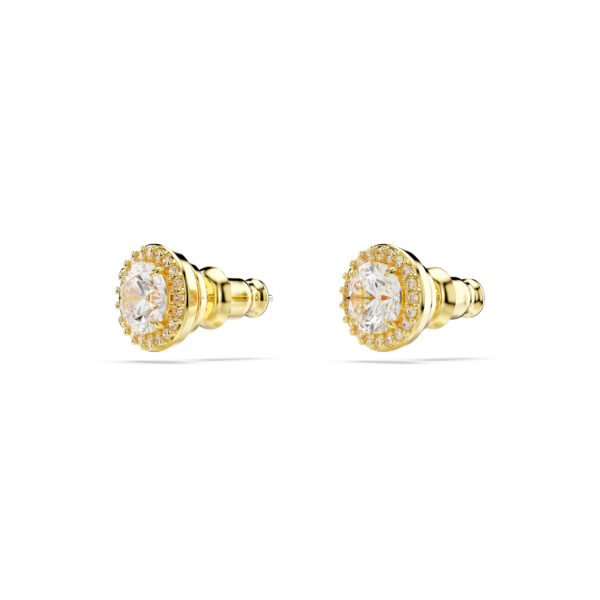 Swarovski Una Angelic stud earrings, Round cut, Gold tone, Gold-tone plated - Image 3