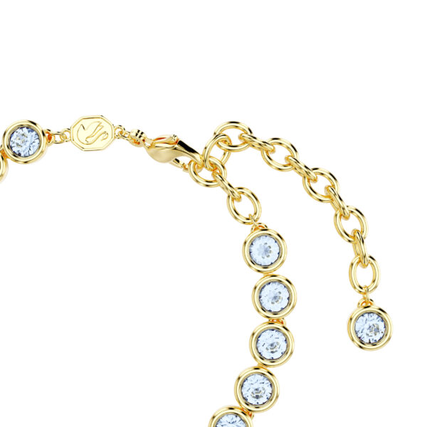 Swarovski Imber Tennis bracelet, Round cut, Blue, Gold-tone plated - Image 3