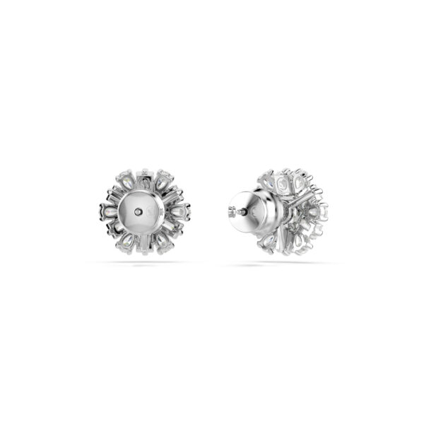 Swarovski Idyllia stud earrings, Mixed cuts, Snowflake, White, Rhodium plated - Image 4