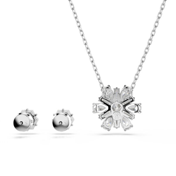 Swarovski Idyllia set, Mixed cuts, Snowflake, White, Rhodium plated - Image 4