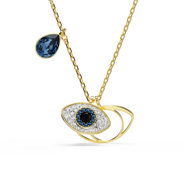 Swarovski Symbolica pendant, Evil eye, Blue, Gold-tone plated