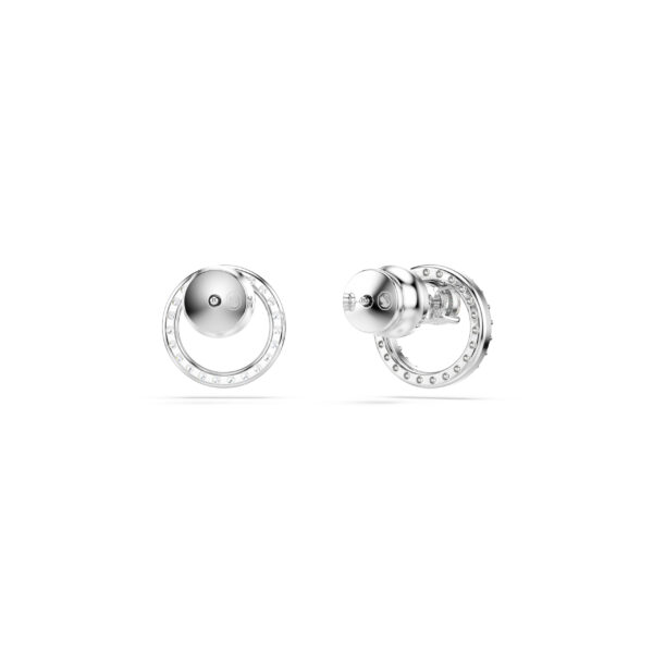 Swarovski Constella stud earrings, Round cut, White, Rhodium plated - Image 4