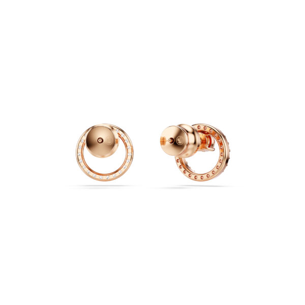 Swarovski Constella stud earrings, Round cut, White, Rose gold-tone plated - Image 4