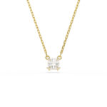 Swarovski Stilla pendant, Square cut, White, Gold-tone plated