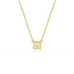 Swarovski Stilla pendant, Square cut, White, Gold-tone plated - Image 4