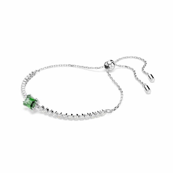 Swarovski Matrix Tennis bracelet, Mixed cuts, Green, Rhodium plated - Image 2