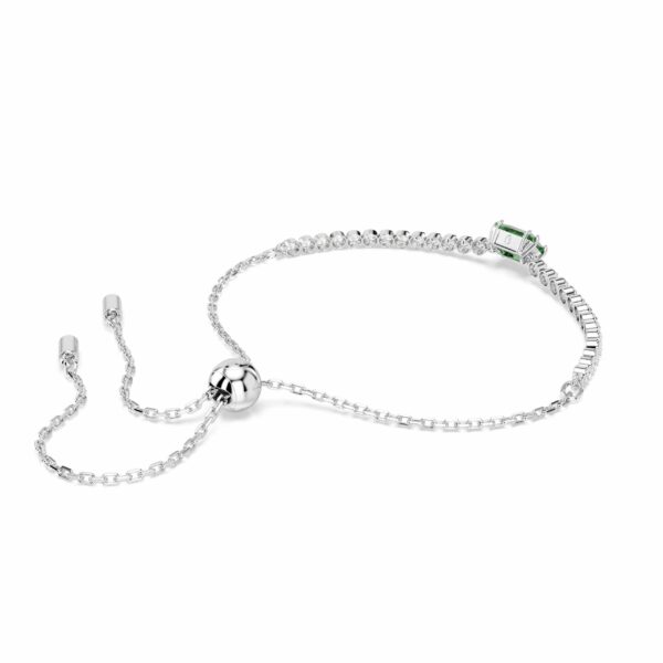 Swarovski Matrix Tennis bracelet, Mixed cuts, Green, Rhodium plated - Image 4