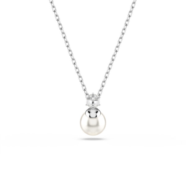 Swarovski Matrix pendant, Crystal pearl, Round cut, White, Rhodium plated - Image 4