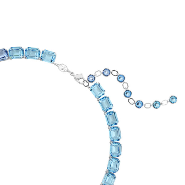 Swarovski Millenia Tennis necklace, Octagon cut, Color gradient, Blue, Rhodium plated - Image 3