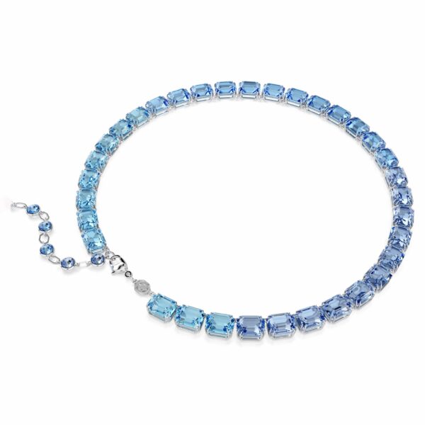 Swarovski Millenia Tennis necklace, Octagon cut, Color gradient, Blue, Rhodium plated - Image 2