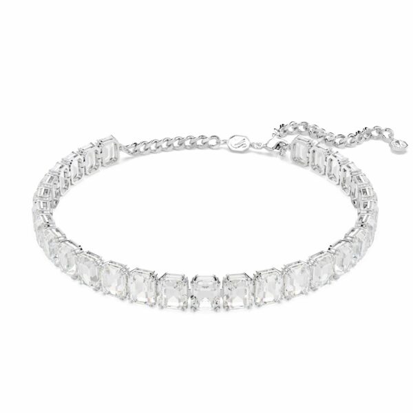 Swarovski Millenia choker, Octagon cut, White, Rhodium plated