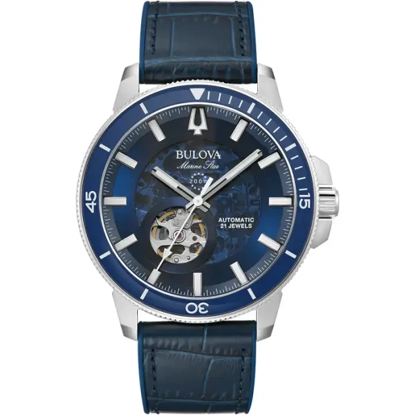 Bulova Marine Star Watch, 45mm, Automatic, Blue