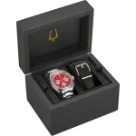 Bulova Lunar Pilot Chronograph Watch, 44mm, Quartz, Special Edition, Extra Strap, Red Blood Moon - Image 10