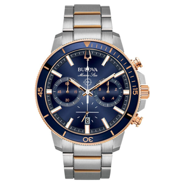 Bulova Marine Star Chronograph Watch , 45mm ,Quartz , Blue