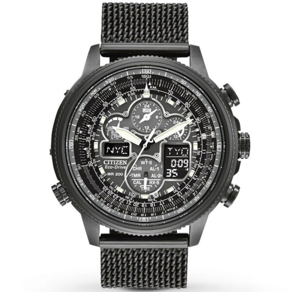 Citizen Navihawk Black Radio Controlled Eco-Drive Watch