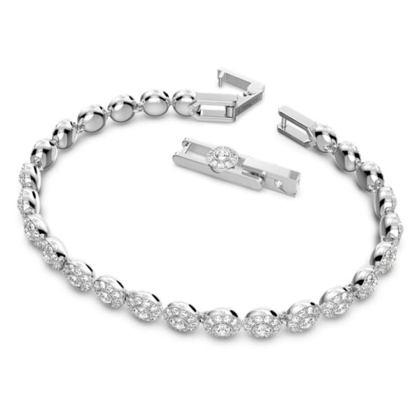 Swarovski Una Angelic Tennis Bracelet, Round Cut, Small, White, Rhodium Plated - Image 2