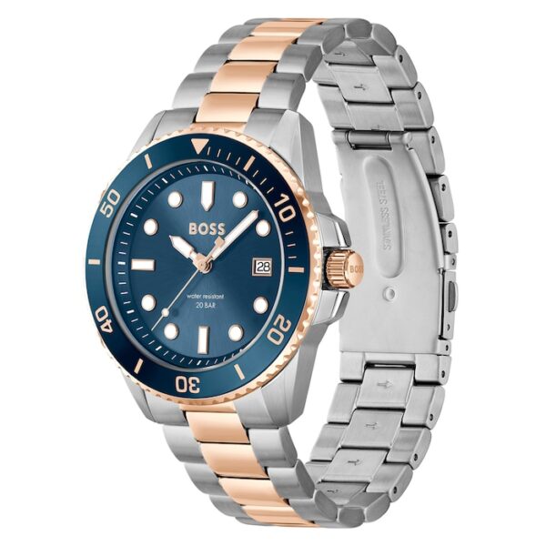 Boss Ace Carnation Gold IP Bracelet 43mm Watch Blue - Image 2