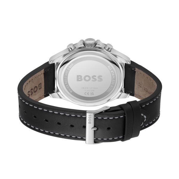 Boss Troper Chronograph Leather Strap 45mm Mens Watch Black - Image 4