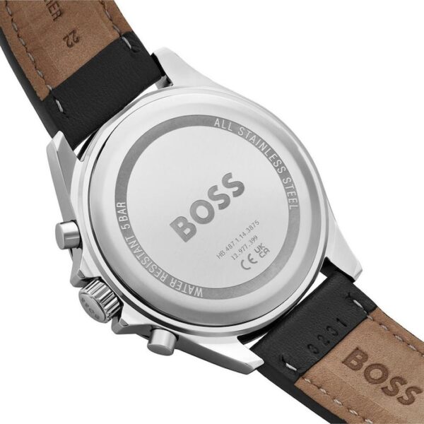 Boss Troper Chronograph Leather Strap 45mm Mens Watch Black - Image 5