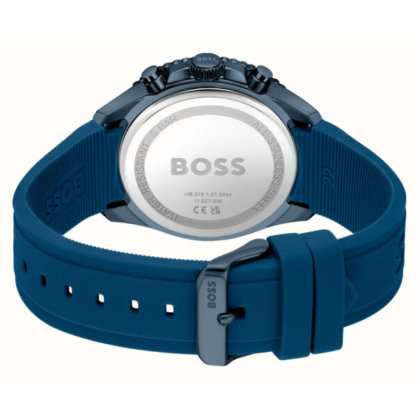 Boss Men's Runner (43mm) Blue Chronograph Dial, Blue Silicone Strap - Image 3