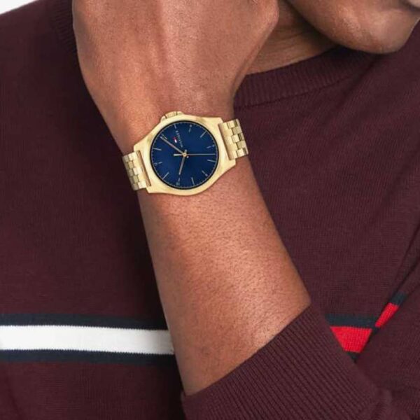 Tommy Hilfiger Norris Gold & Navy Watch - Image 4