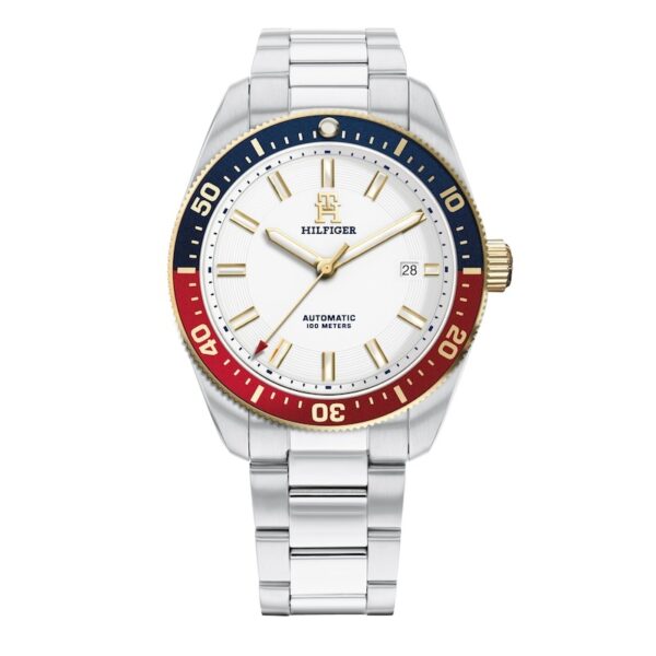 Tommy Hilfiger Men's White Dial Stainless Steel Bracelet Automatic Watch