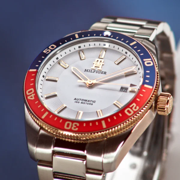 Tommy Hilfiger Men's White Dial Stainless Steel Bracelet Automatic Watch - Image 4