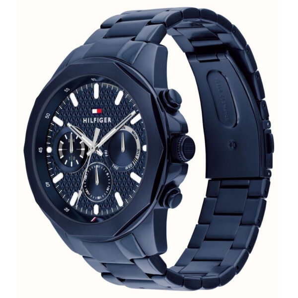 Tommy Hilfiger Lars Multifunction (46mm) Textured Blue Dial, Blue PVD Stainless Steel Bracelet - Image 2