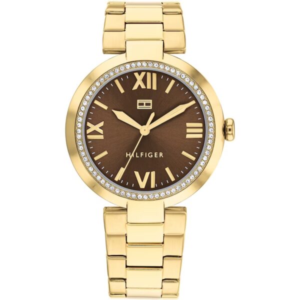 Tommy Hilfiger Ladies' Brown Dial Gold Tone Bracelet Watch