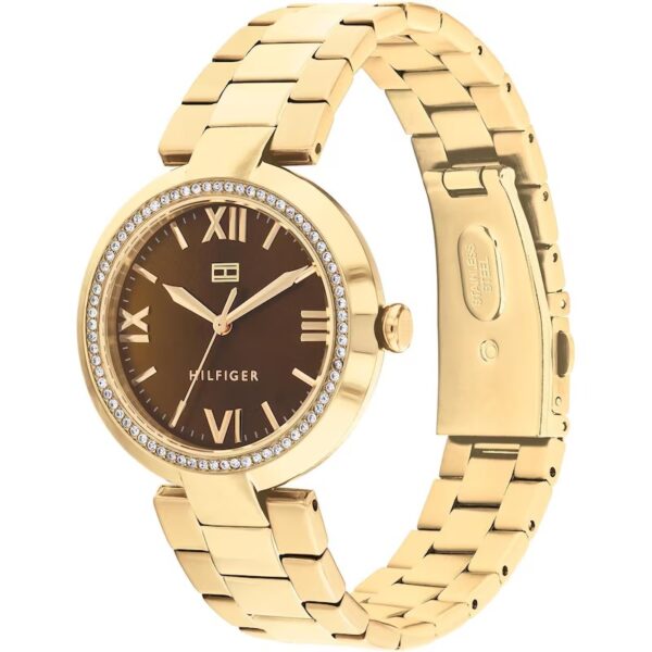 Tommy Hilfiger Ladies' Brown Dial Gold Tone Bracelet Watch - Image 2