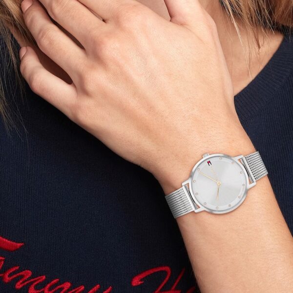 Tommy Hilfiger Pippa Silver Mesh Watch - Image 4