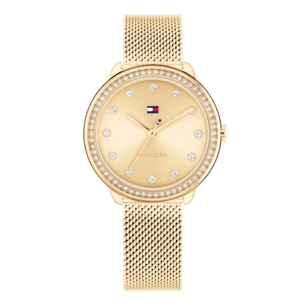 Tommy Hilfiger Demi Gold Plated Crystal Mesh Strap Watch