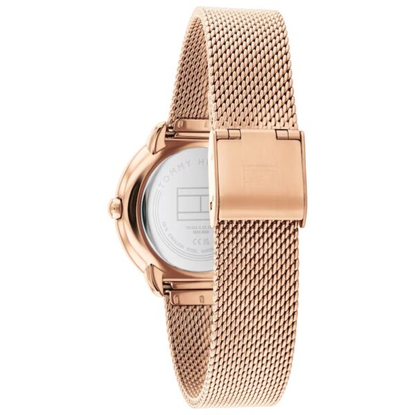 Tommy Hilfiger Ladies' Crystal Bezel Rose Gold Tone Mesh Strap Watch - Image 3