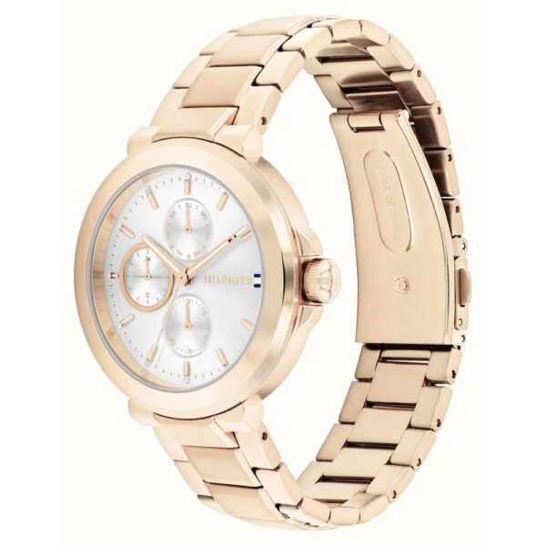 Tommy Hilfiger Women's Lori (38mm) Silver Dial, Rose Gold-Tone Stainless Steel Bracelet - Image 2