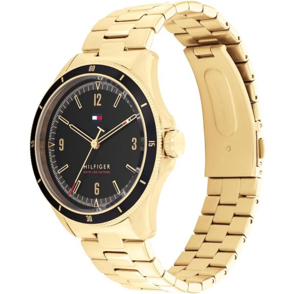 Tommy Hilfiger Men's Black Dial Yellow Gold Tone Watch - Image 2