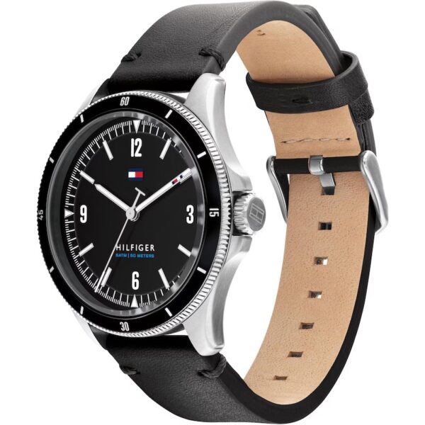 Tommy Hilfiger Men's Black Leather Strap Watch - Image 2