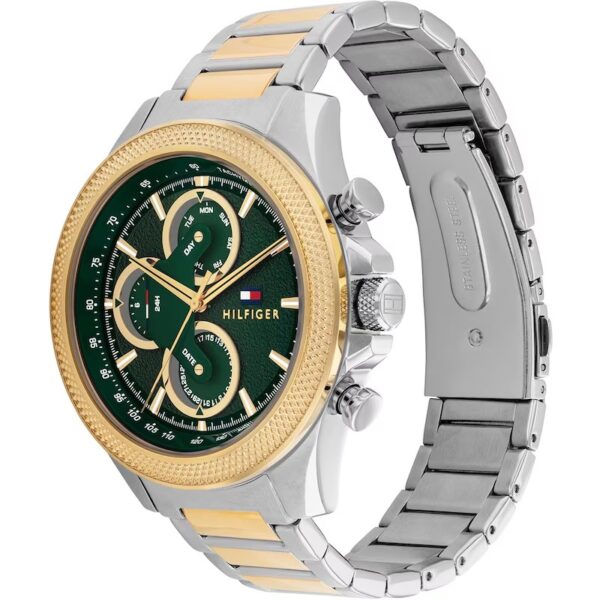 Tommy Hilfiger Men's Green Dial Two Tone Bracelet Watch - Image 2