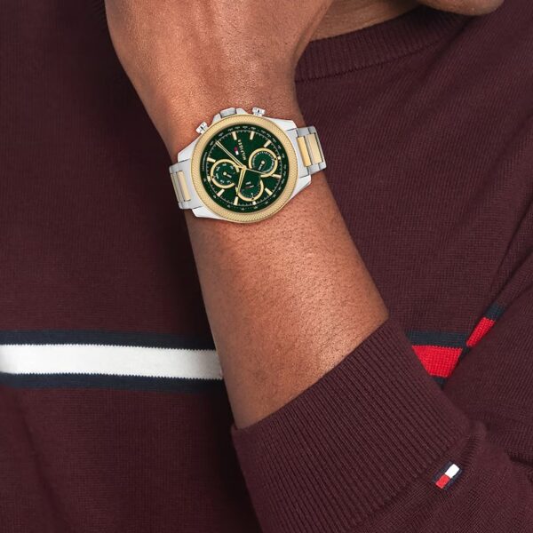 Tommy Hilfiger Men's Green Dial Two Tone Bracelet Watch - Image 4