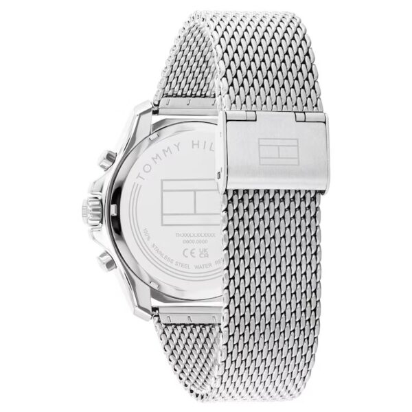 Tommy Hilfiger Men's Black Chronograph Dial Stainless Steel Mesh Bracelet Watch - Image 3