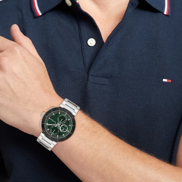 Tommy Hilfiger Lorenzo Men's Green Dial Stainless Steel Bracelet Watch - Image 4